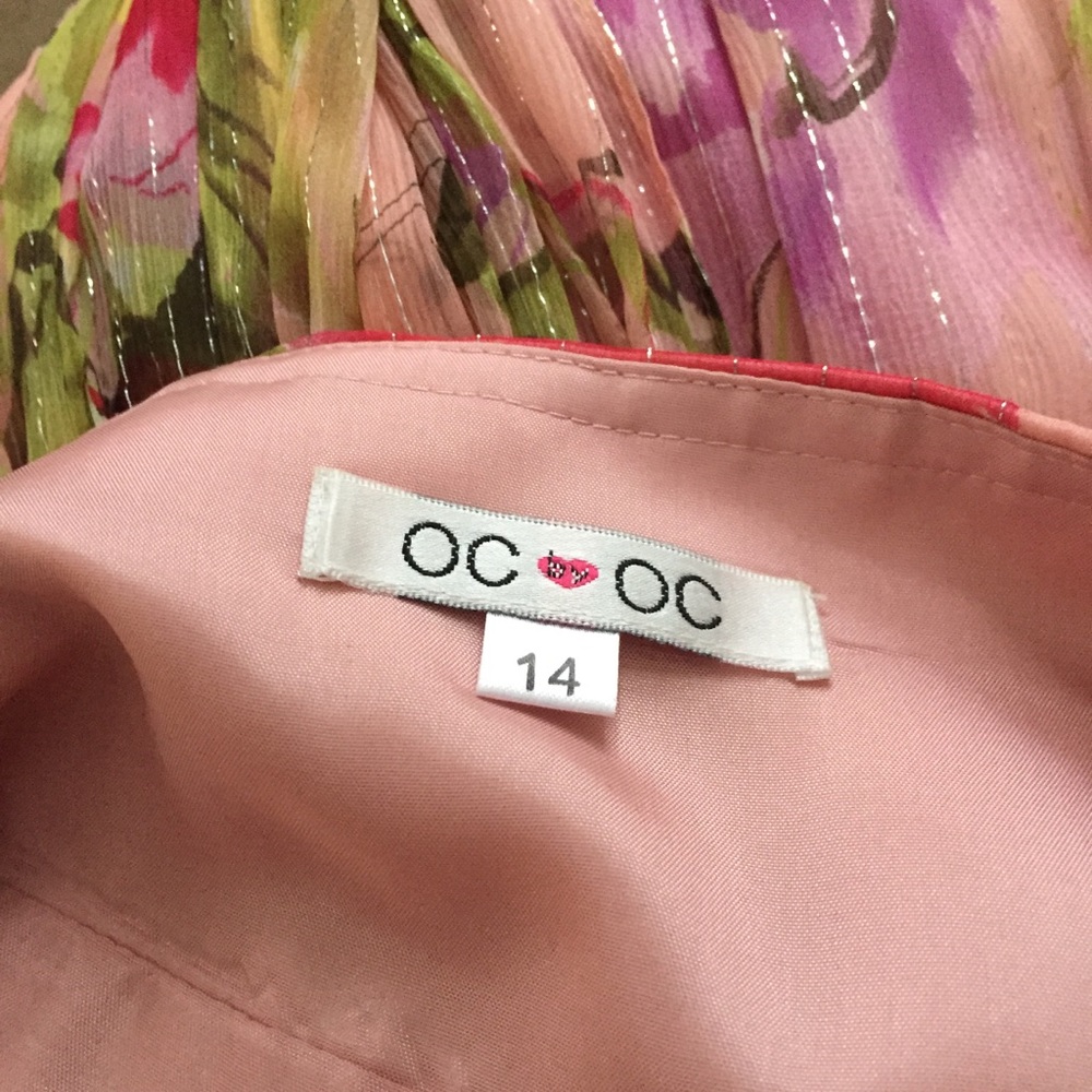 NWT OC Oleg Cassini Dress Size 14 Pink Purple - Picture 6 of 8